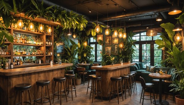 Comment créer une ambiance de jungle urbaine dans un bar tropical?