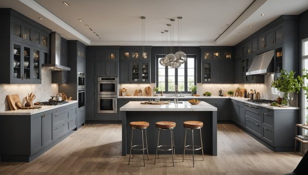 La grande cuisine de luxe moderne : un espace de vie parfait